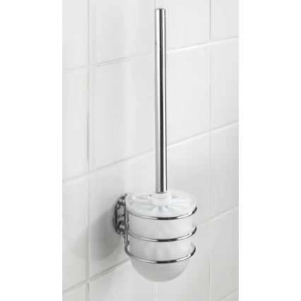 WENKO 18768100-WC set TURBO-LOC redondo acero 10x37,5 cm cromo brillante/blanco
