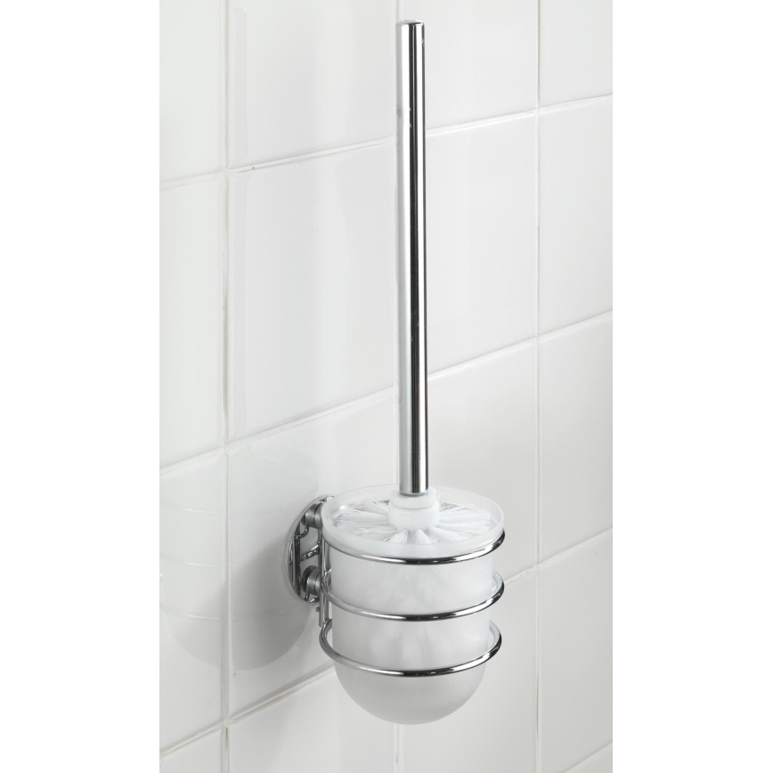 WENKO 18768100-WC set TURBO-LOC redondo acero 10x37,5 cm cromo brillante/blanco