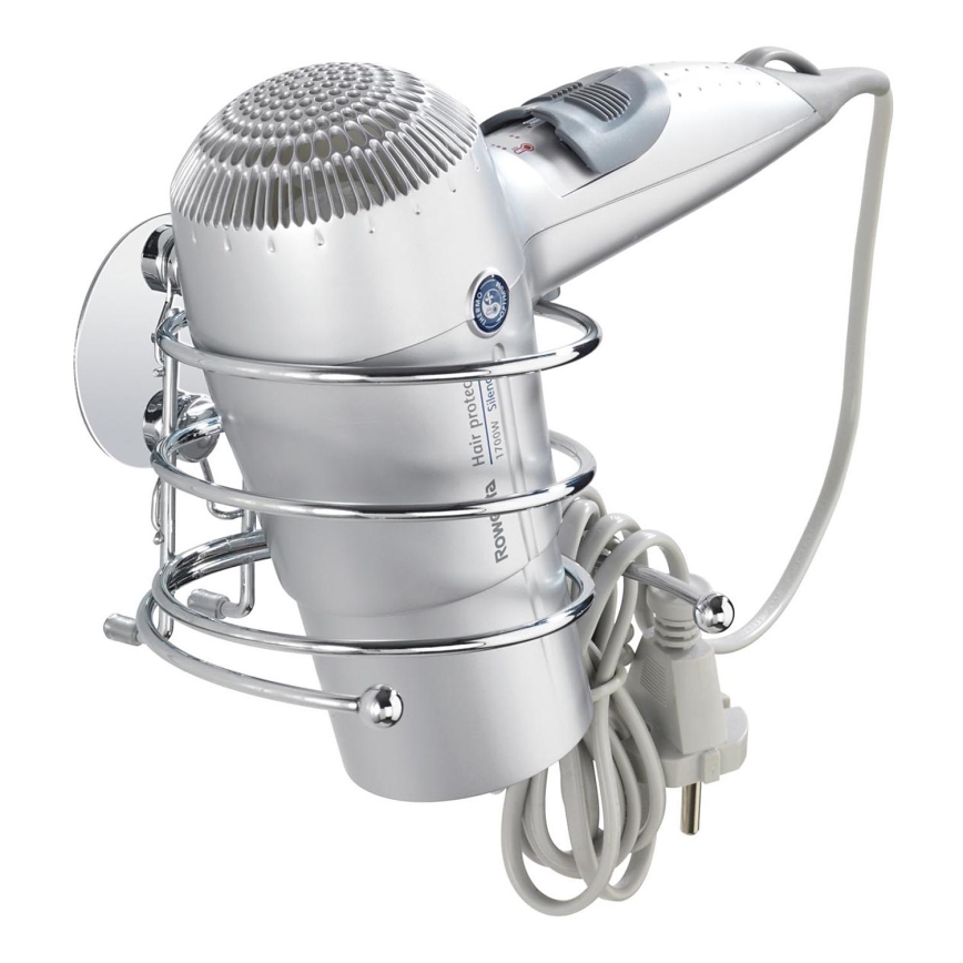 WENKO 18770100-Soporte para secador TURBO-LOC redondo, acero, 14x11,5 cm, cromo brillante