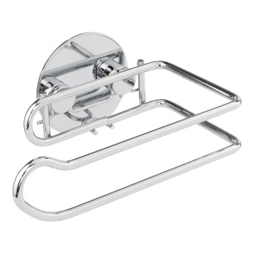 WENKO 18774100-Soporte para papel higiénico TURBO-LOC redondo de acero cromado 14x9 cm