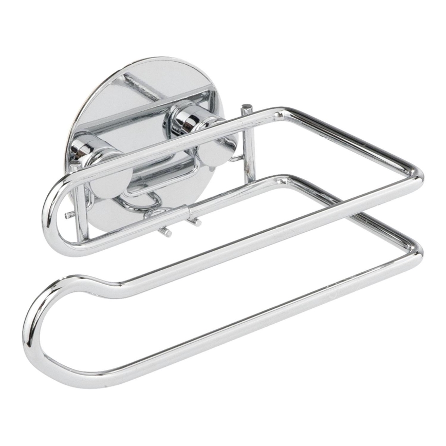 WENKO 18774100-Soporte para papel higiénico TURBO-LOC redondo de acero cromado 14x9 cm