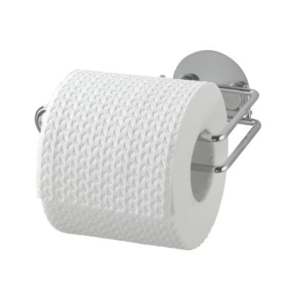 WENKO 18774100-Soporte para papel higiénico TURBO-LOC redondo de acero cromado 14x9 cm