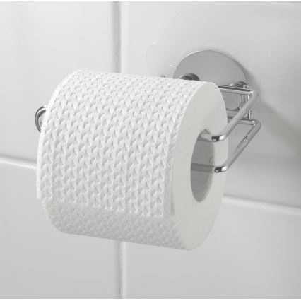 WENKO 18774100-Soporte para papel higiénico TURBO-LOC redondo de acero cromado 14x9 cm