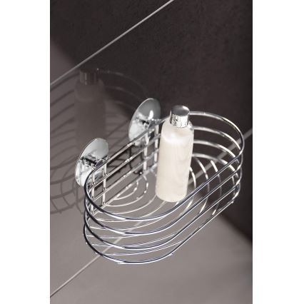 WENKO 18775100-Estante TURBO-LOC redondo acero 23,5x13,5 cm cromo brillante