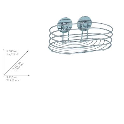 WENKO 18775100-Estante TURBO-LOC redondo acero 23,5x13,5 cm cromo brillante