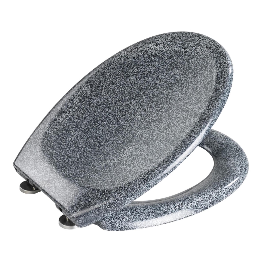 WENKO 18902100-WC asiento de inodoro OTTANA 44,5x37,5 cm granito/gris/plateado