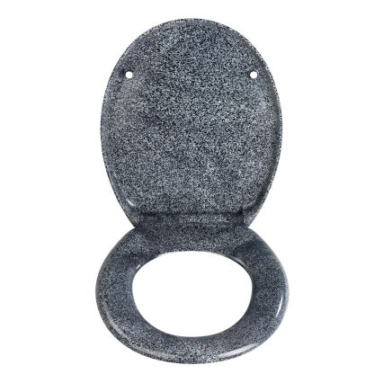 WENKO 18902100-WC asiento de inodoro OTTANA 44,5x37,5 cm granito/gris/plateado