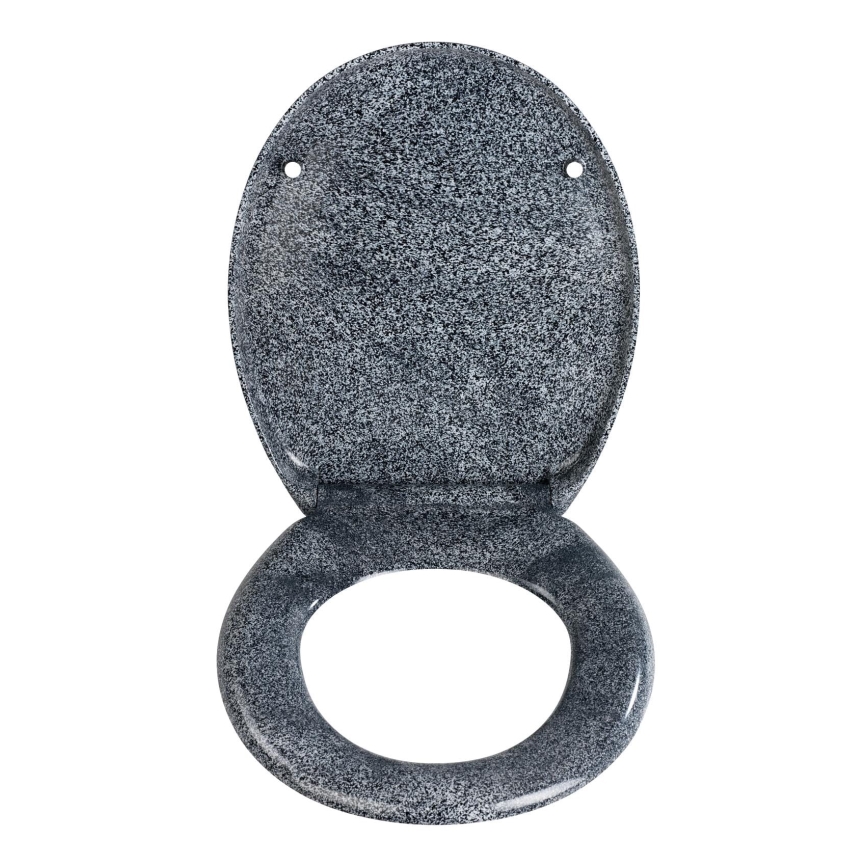 WENKO 18902100-WC asiento de inodoro OTTANA 44,5x37,5 cm granito/gris/plateado