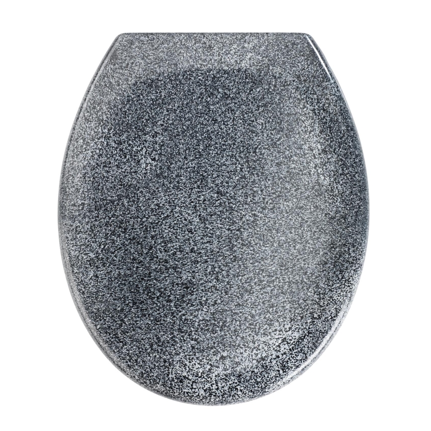 WENKO 18902100-WC asiento de inodoro OTTANA 44,5x37,5 cm granito/gris/plateado