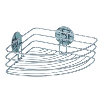 WENKO 18913100-Repisa TURBO-LOC redonda de acero 26,5x20 cm cromado brillante