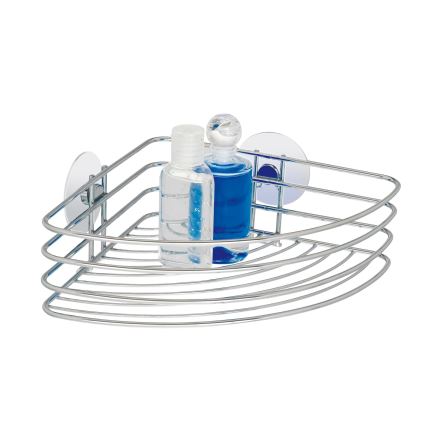 WENKO 18913100-Repisa TURBO-LOC redonda de acero 26,5x20 cm cromado brillante