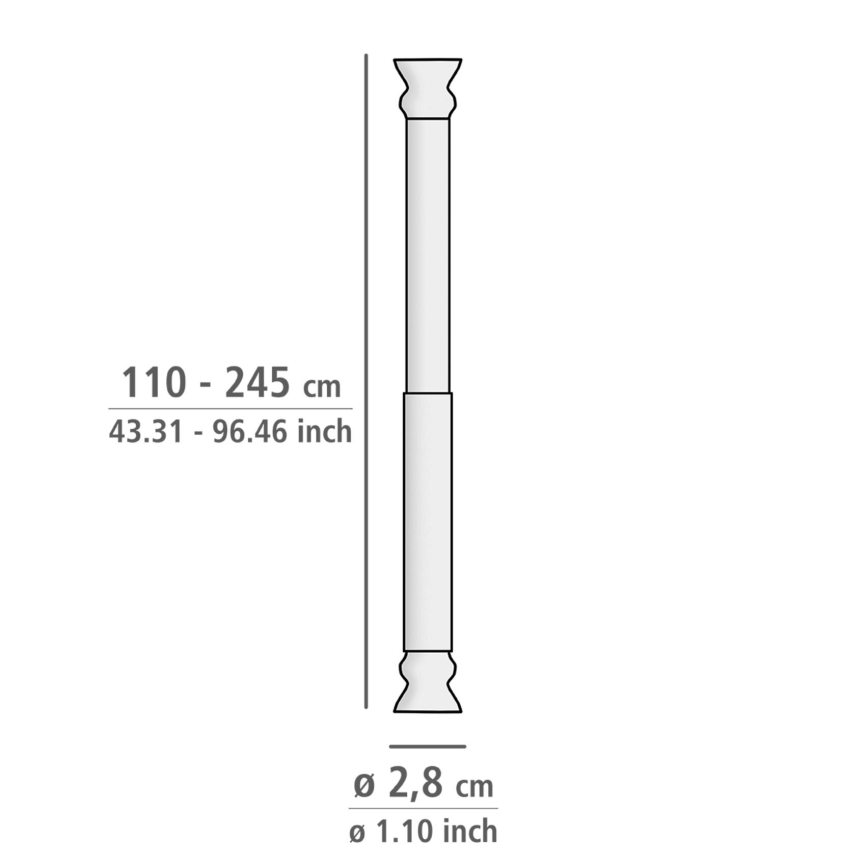 WENKO 19206100 - Barra de ducha FLEX 110 cm blanca