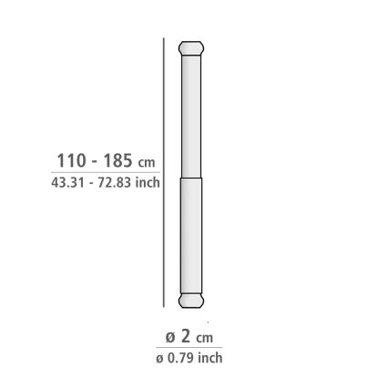 WENKO 19209100 - Barra de ducha 18,5x2 cm blanca
