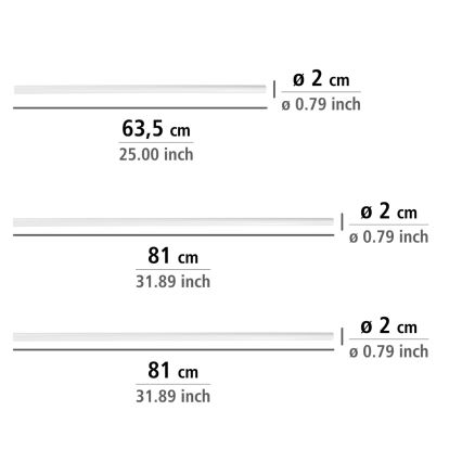 WENKO 19214100 - Barra UNIVERSAL 2x2 cm blanca