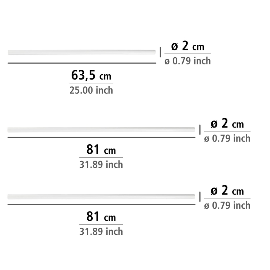 WENKO 19214100 - Barra UNIVERSAL 2x2 cm blanca