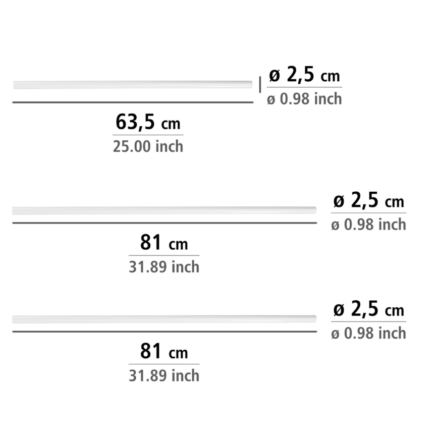WENKO 19216100 - Soporte para barra UNIVERSAL 2,5x2,5 cm blanco