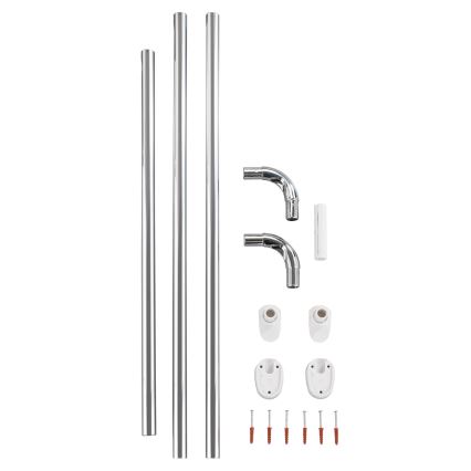 WENKO 19218100 - Barra UNIVERSAL 2,5x2,5 cm cromado/blanco