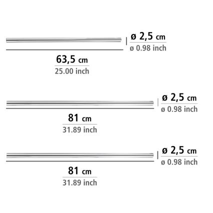 WENKO 19218100 - Barra UNIVERSAL 2,5x2,5 cm cromado/blanco