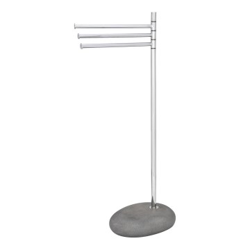 WENKO 19493100 - Soporte para toallas PEBBLE STONE 38x84 cm cromo brillante/gris