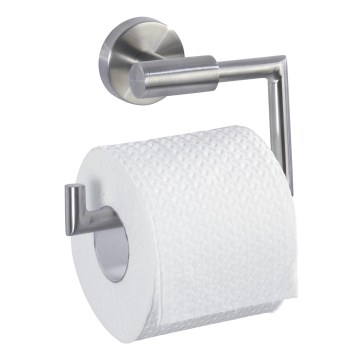WENKO 19612100 - Portarrollos BOSIO MATT para papel higiénico, 15 x 10,5 cm, acero inoxidable/plateado
