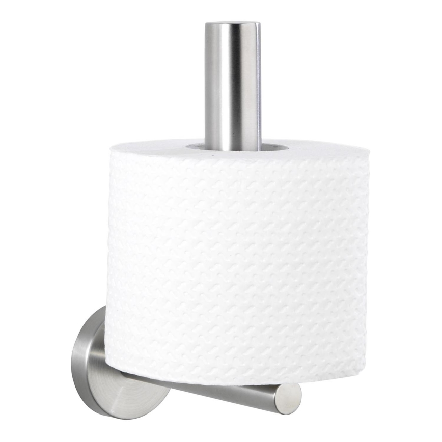 WENKO 19613100 - Soporte para papel higiénico BOSIO MATT 8x18 cm acero inoxidable/plateado