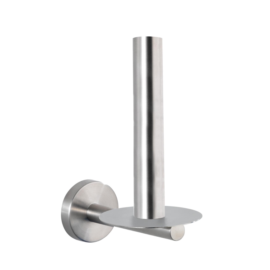 WENKO 19613100 - Soporte para papel higiénico BOSIO MATT 8x18 cm acero inoxidable/plateado