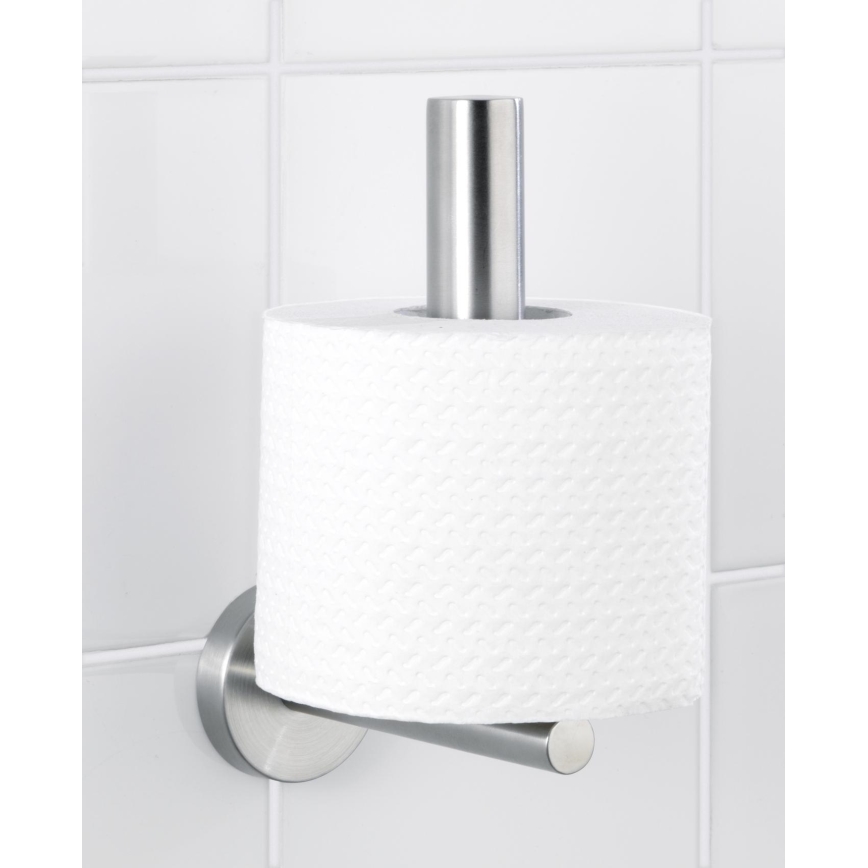 WENKO 19613100 - Soporte para papel higiénico BOSIO MATT 8x18 cm acero inoxidable/plateado