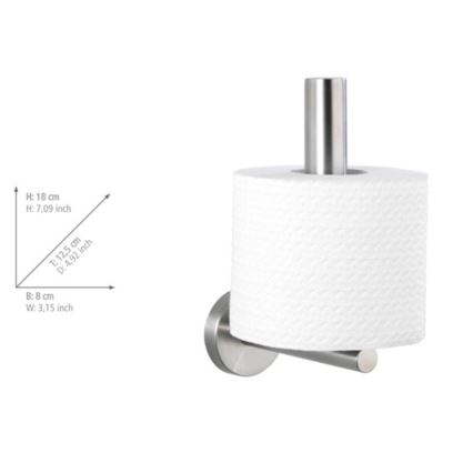 WENKO 19613100 - Soporte para papel higiénico BOSIO MATT 8x18 cm acero inoxidable/plateado