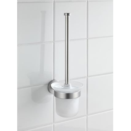 WENKO 19614100 - Escobilla de WC BOSIO MATT 10x14 cm acero inoxidable/plateado/satinado