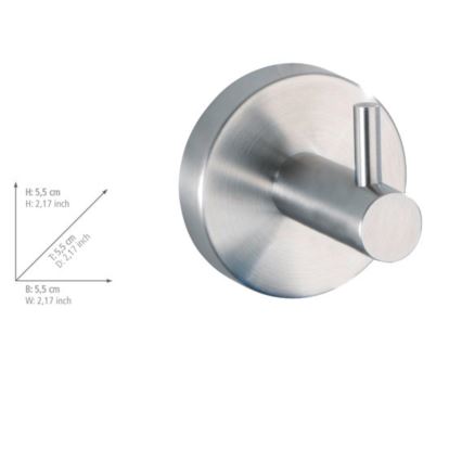 WENKO 19621100 - Gancho BOSIO MATT 5,5x5,5 cm acero inoxidable/plateado
