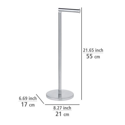 WENKO 19637100 - Portarrollos para papel higiénico 21x55 cm acero inoxidable/plateado
