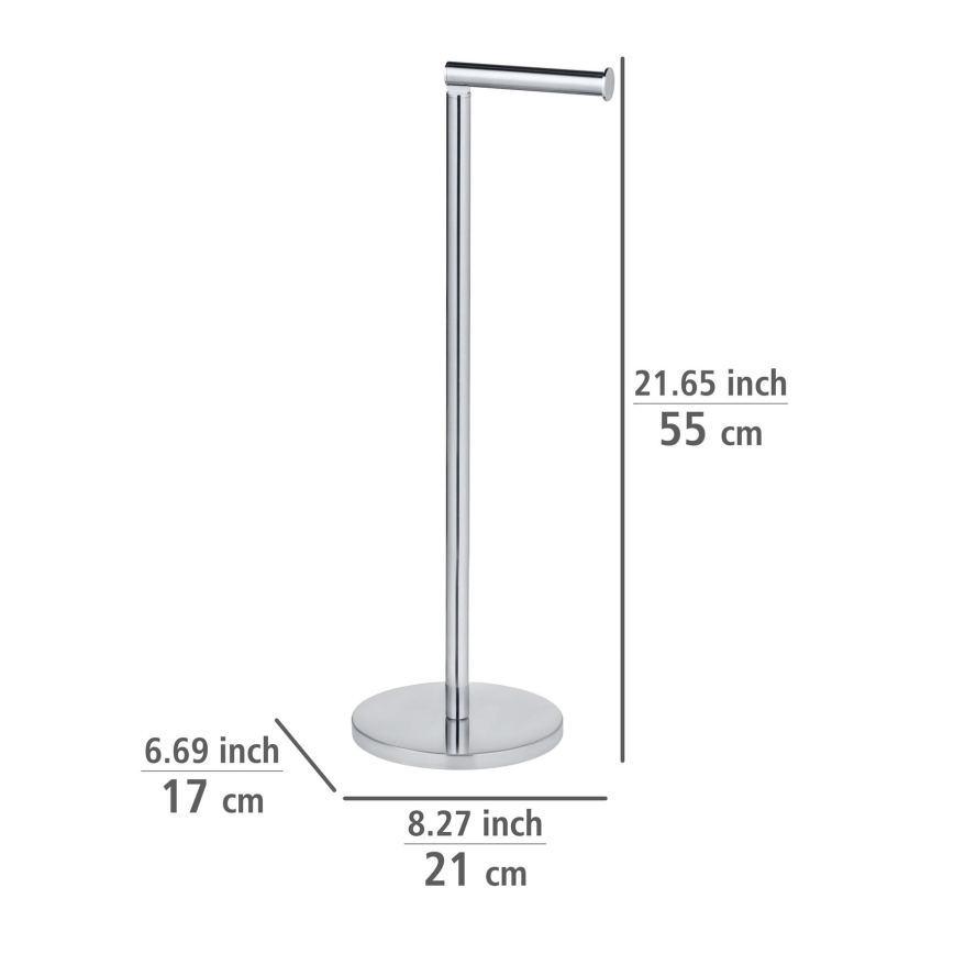 WENKO 19637100 - Portarrollos para papel higiénico 21x55 cm acero inoxidable/plateado
