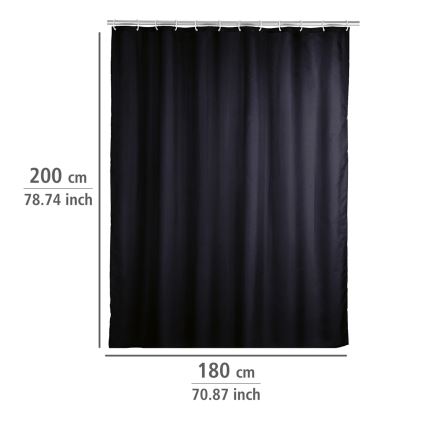 WENKO 20043100 - Cortina de ducha 180x200 cm negra