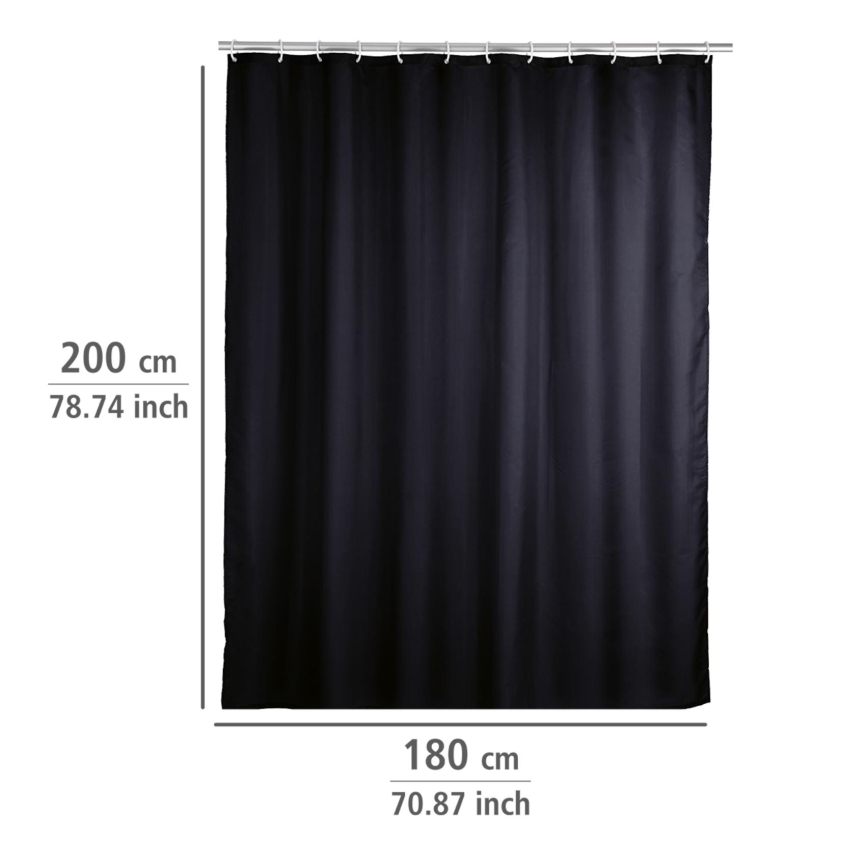 WENKO 20043100 - Cortina de ducha 180x200 cm negra