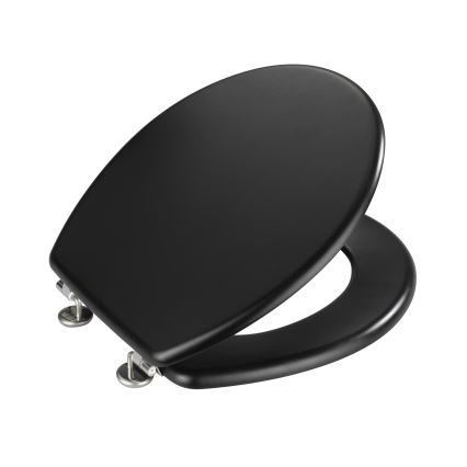 WENKO 20077100-WC Asiento de inodoro PRIMA 37x41 cm negro/plateado