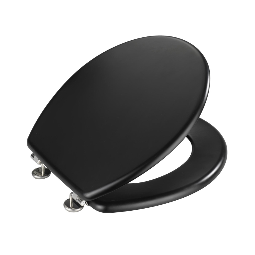 WENKO 20077100-WC Asiento de inodoro PRIMA 37x41 cm negro/plateado