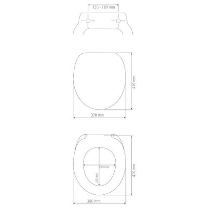 WENKO 20077100-WC Asiento de inodoro PRIMA 37x41 cm negro/plateado