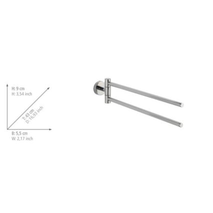 WENKO 20213100 - Toallero BOSIO SHINE 43x9 cm acero inoxidable/plateado