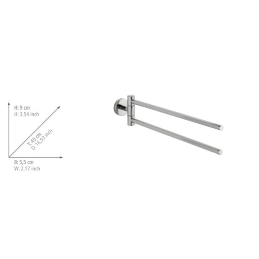 WENKO 20213100 - Toallero BOSIO SHINE 43x9 cm acero inoxidable/plateado