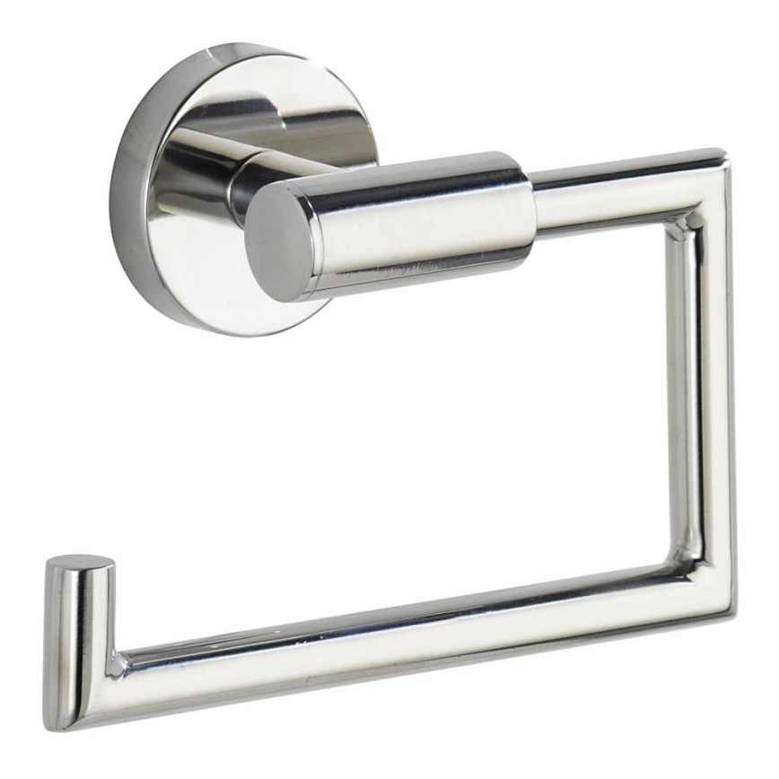 WENKO 20216100 - Soporte para papel higiénico BOSIO SHINE 15x10,5 cm acero inoxidable/plateado