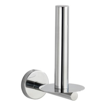 WENKO 20218100 - Portarrollos de papel higiénico BOSIO SHINE 8x12,5 cm acero inoxidable/plateado