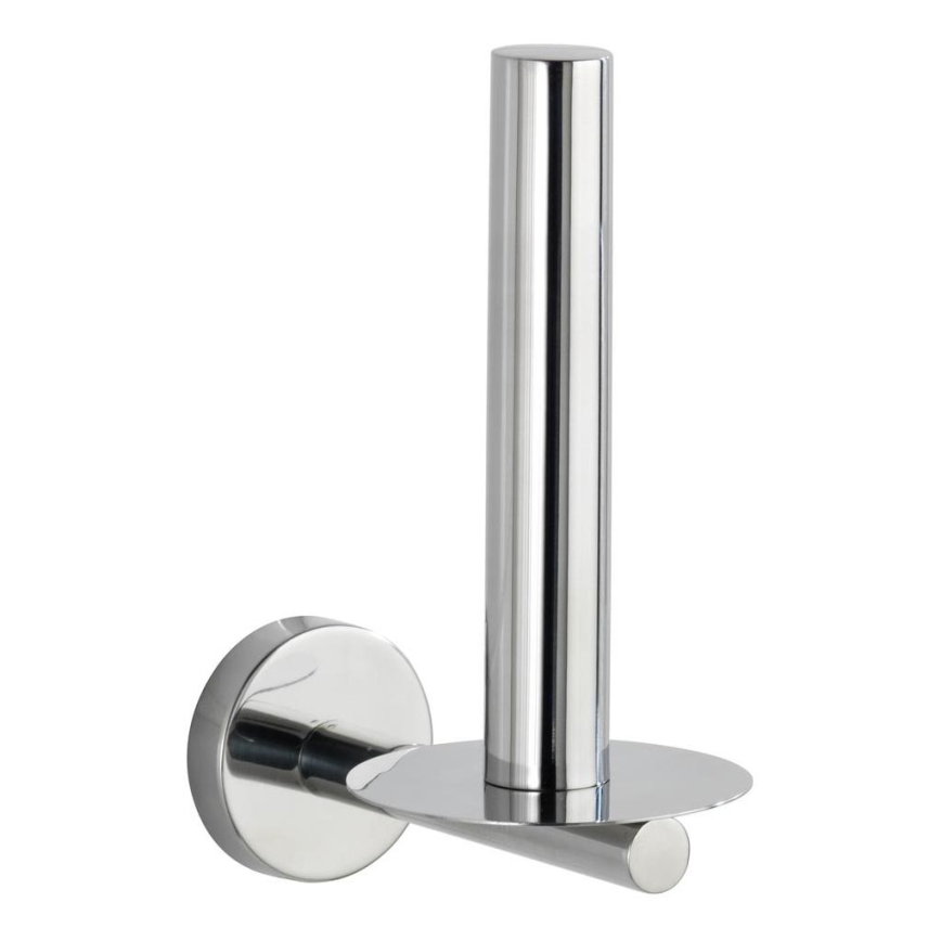 WENKO 20218100 - Portarrollos de papel higiénico BOSIO SHINE 8x12,5 cm acero inoxidable/plateado