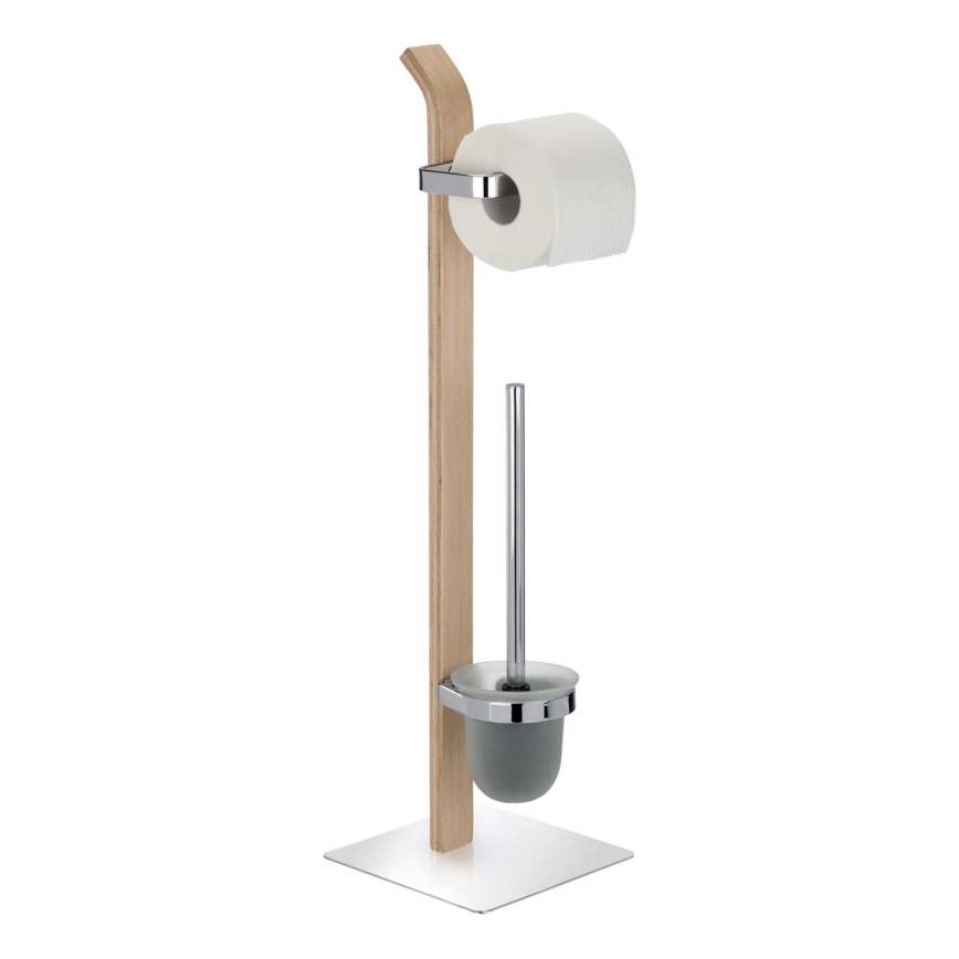 WENKO 20397100 - Cepillo para WC SAMONA 20x71,5 cm cromado/marrón/satinado