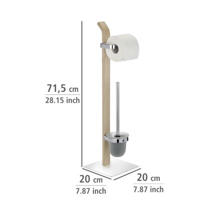 WENKO 20397100 - Cepillo para WC SAMONA 20x71,5 cm cromado/marrón/satinado