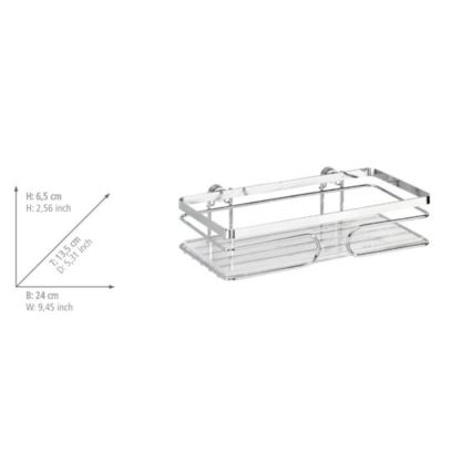 WENKO 20409100-Estante PREMIUM de acero inoxidable 24x13,5 cm inox/plateado