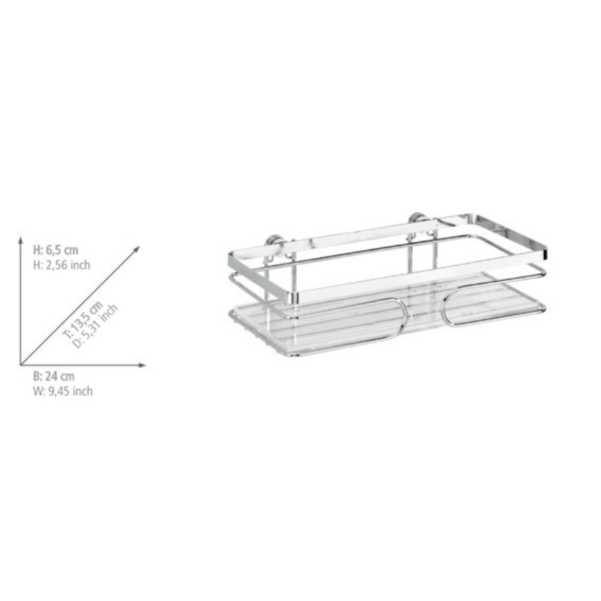 WENKO 20409100-Estante PREMIUM de acero inoxidable 24x13,5 cm inox/plateado