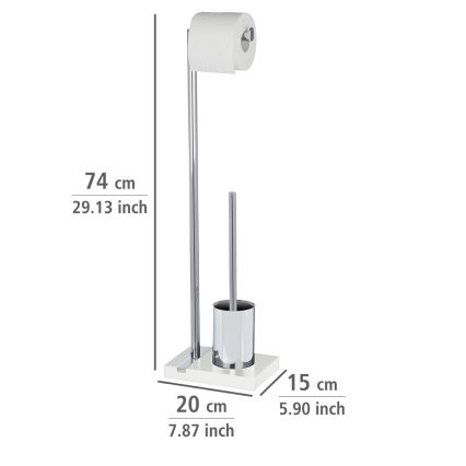 WENKO 20486100 - Cepillo para WC NOBLE 20x74 cm cromo/blanco