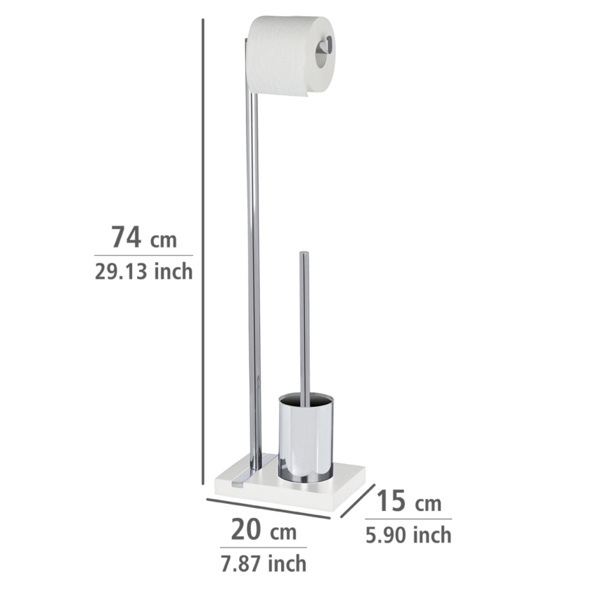 WENKO 20486100 - Cepillo para WC NOBLE 20x74 cm cromo/blanco