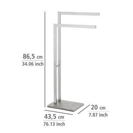 WENKO 20603100 - Soporte para toallas GRANIT 43,5x86,5 cm acero inoxidable/satinado/gris