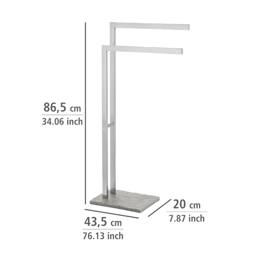 WENKO 20603100 - Soporte para toallas GRANIT 43,5x86,5 cm acero inoxidable/satinado/gris